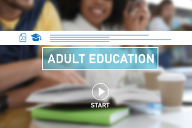 Adult education. Interface of website or application for online learning