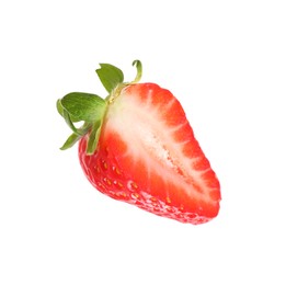 Photo of Half of fresh strawberry isolated on white