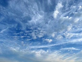 Picturesque view on beautiful blue sky with clouds