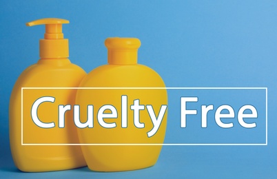 Cruelty free concept. Personal care products not tested on animals  