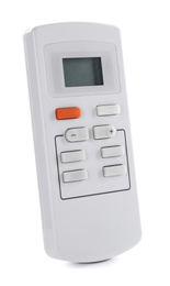 Photo of Air conditioner remote control on white background