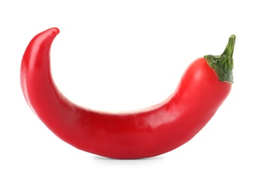 Ripe hot chili pepper on white background