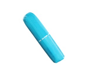 Tampon in turquoise package isolated on white