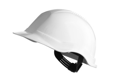Protective hard hat isolated on white. Safety equipment