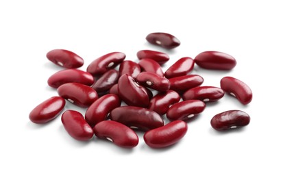 Pile of red beans on white background