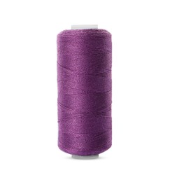 Spool of purple sewing thread isolated on white