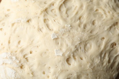 Photo of Closeup view of wheat dough for pastries