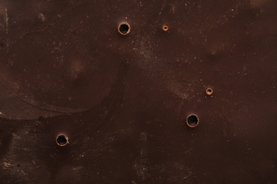 Tasty dark chocolate as background, closeup view