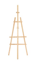 Photo of Wooden easel isolated on white. Artist's equipment