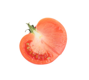 Half of fresh tomato isolated on white
