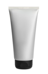 Tube of men's facial cream isolated on white. Mockup for design
