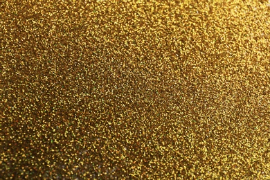 Closeup view of sparkling golden glitter background