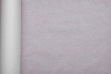 Texture of white baking paper as background, top view