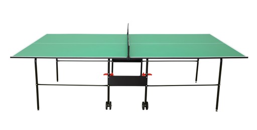 Green ping pong table isolated on white