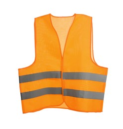 Reflective vest isolated on white. Construction tools and equipment