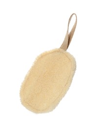 Natural shower loofah sponge isolated on white
